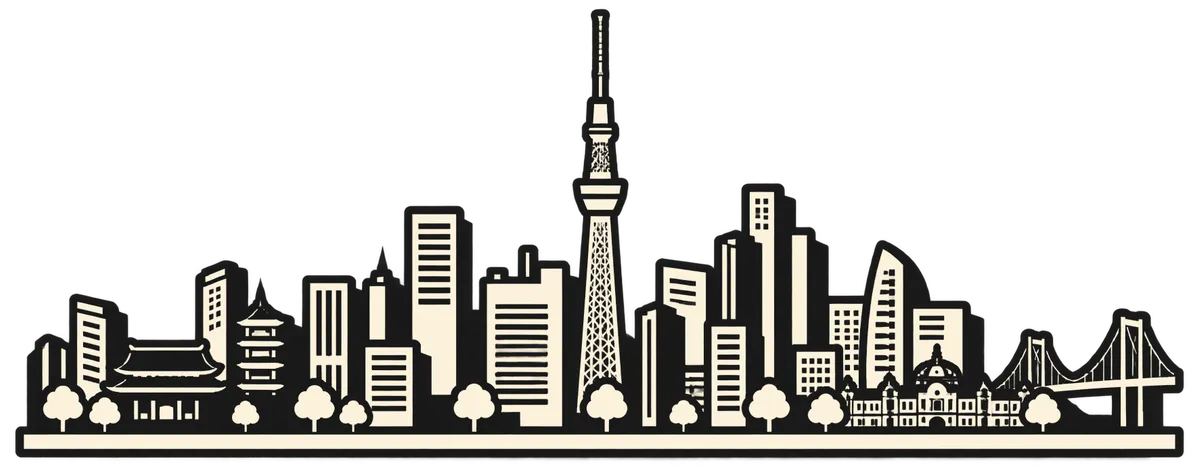 東京の街並みのイラスト